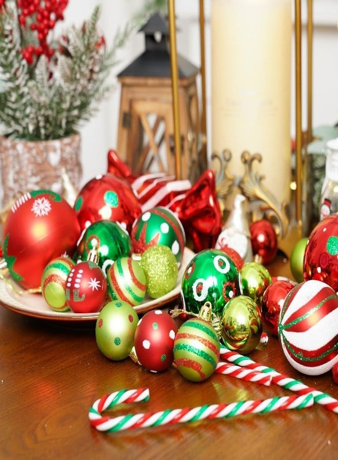 XmasExp 50ct Christmas Balls Ornaments for Tree - Red and Green Shatterproof Xmas Balls Set Mini 1.57 Inch Plastic Christmas Baubles for Holiday Party Decor - Image 3